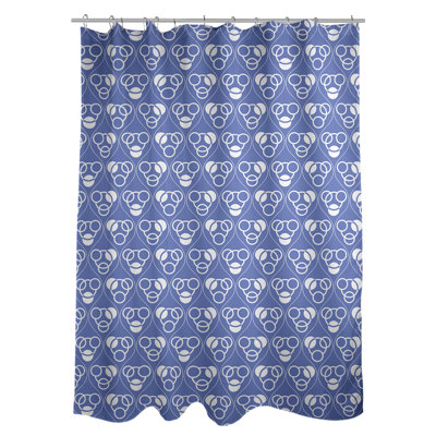 Rideau de douche simple cercles et vagues classic