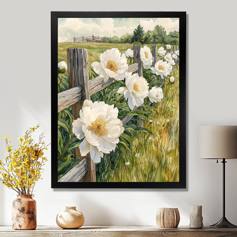 Hatchett - impressions sur toile florales, Noir, noir, noir, noir, H 20 po x l 12 po, Reproduction encadrée d'une seule photo