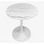 Table ronde en marbre texturé, table de salle à manger, table de salle à manger moderne, table de cuisine, plateau en panneau de fibres à densité moyenne et base tulipe en acier, table basse Mid-Century