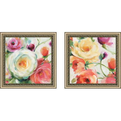 Florabundance II - Ensemble de 2 reproductions de cadres photo sur papier