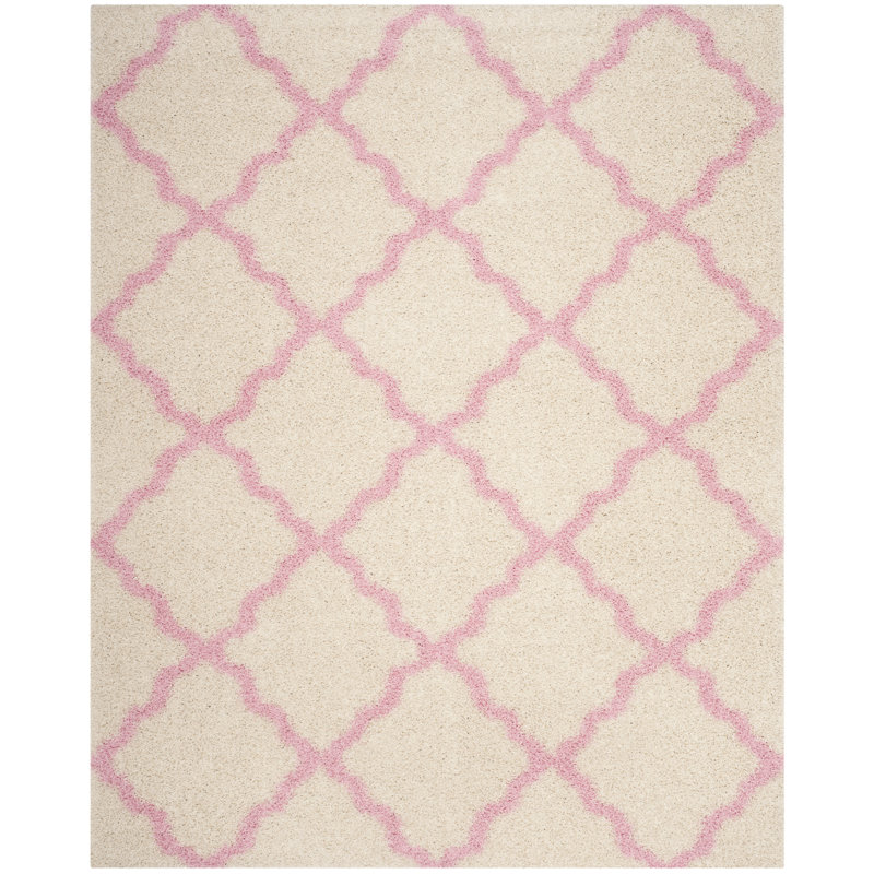 Tapis à poils longs Alonnah, Rectangle 6 pi x 9 pi, Rose