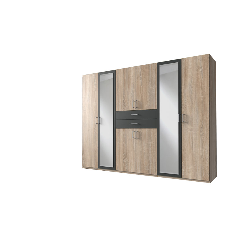 Aeman 6 Door Manufactured Wood Wardrobe, Brown