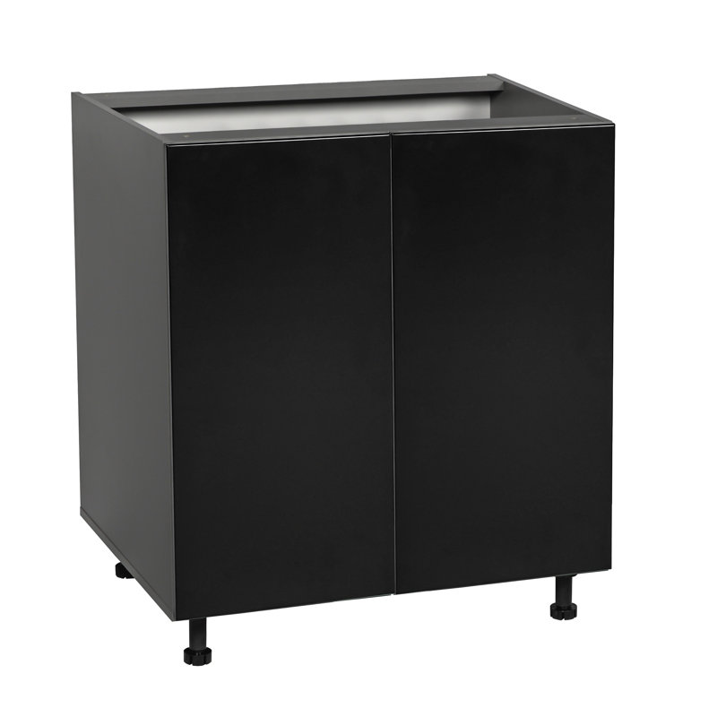 Armoire ouverte à panneau de particules standard l 24 po x H 34,5 po prête à assembler, Noir mat