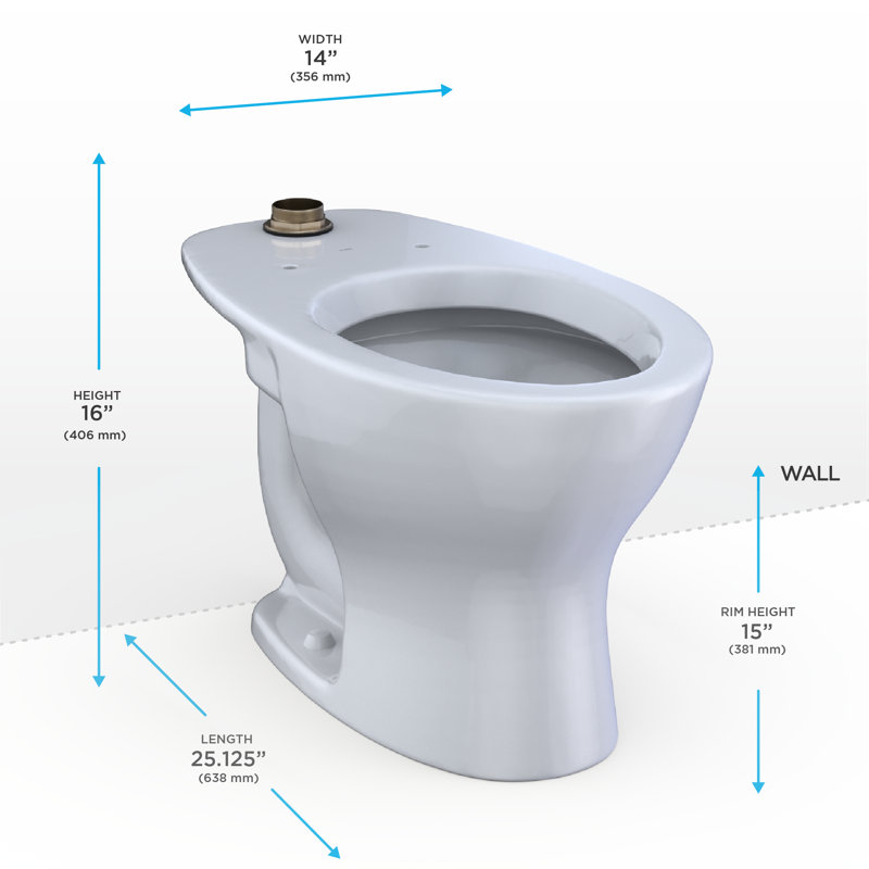 Toilette allongée commerciale TOTO® Tornado FLUSH®, coton blanc