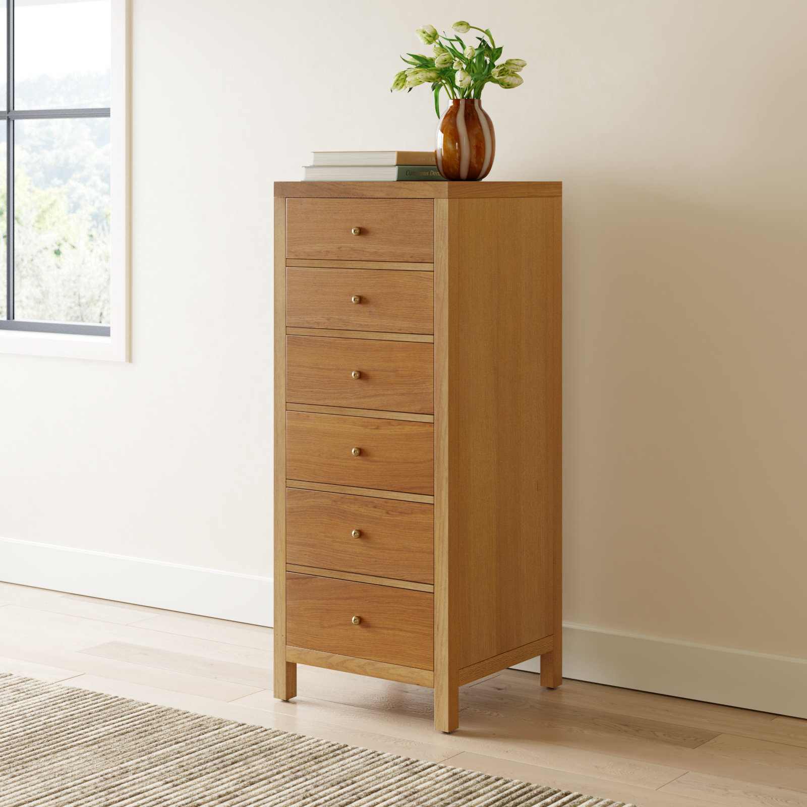 Celine 6-Drawer Lingerie Chest, Natural