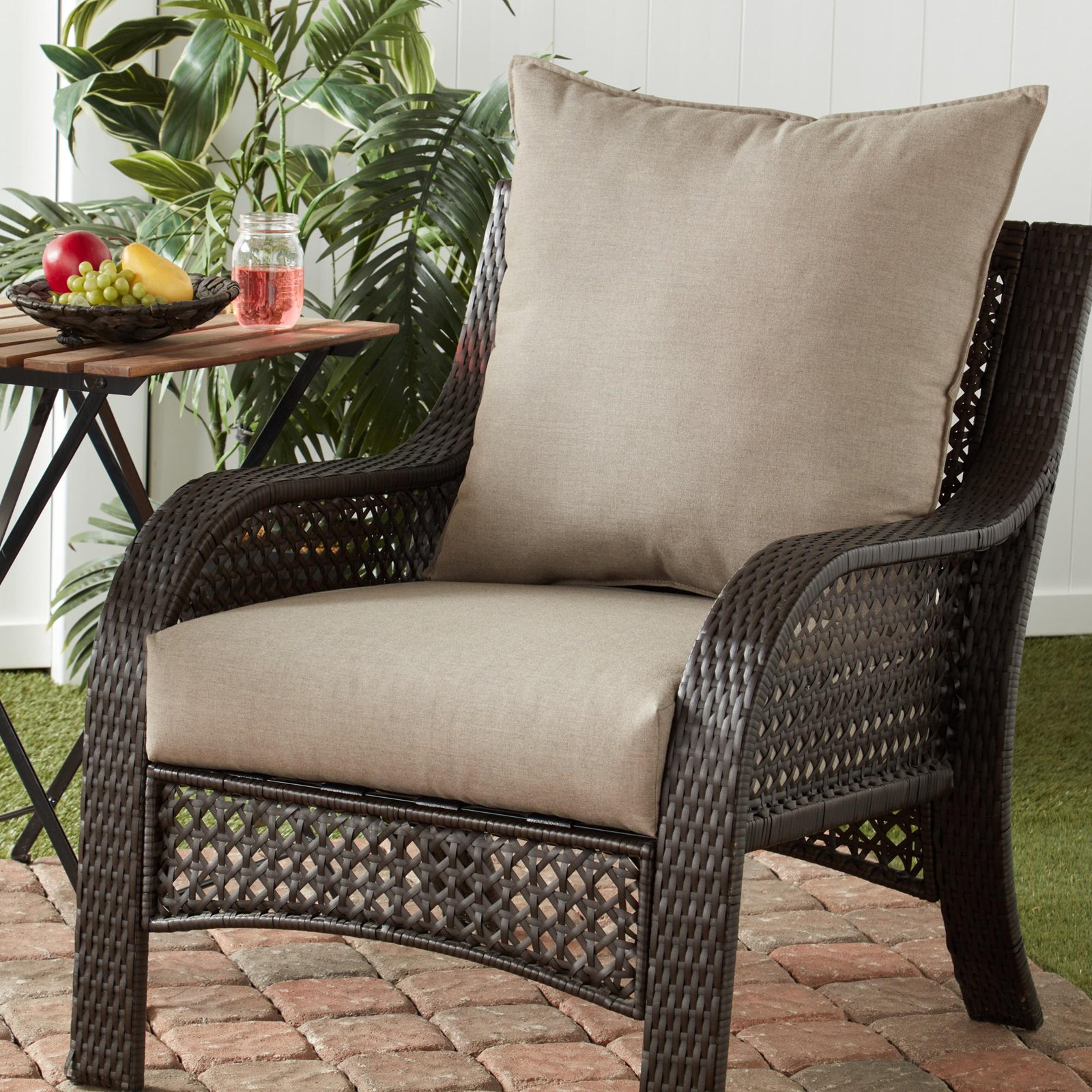 24" Sunbrella® Seat and Back Cushion, Cast Shale