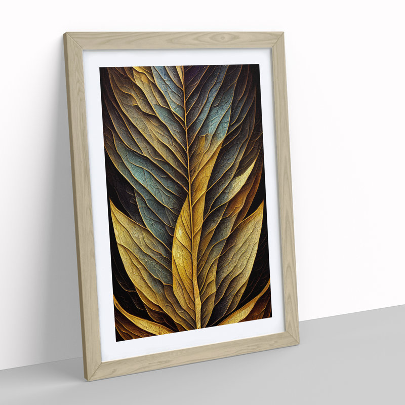The Unusual Leaf - Single Picture Frame Print, 34cm H x 25cm W x 2cm D, Oak