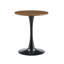 Table de salle à manger ronde, table tulipe circulaire de 23,6 po avec plateau de table épaissi et piédestal en métal, table bistro moderne Mid-Century pour la cuisine, les petits espaces, le salon et le café (noyer artificiel)-2090728996-2113106756