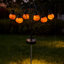 Ensemble de 4 lumières de citrouille solaires à 6 têtes, décor de jardin extérieur et de cour imperméable, blanc chaud fixe / clignotant
