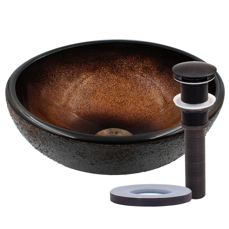 Lavabo de salle de bain circulaire peint à la main noir
