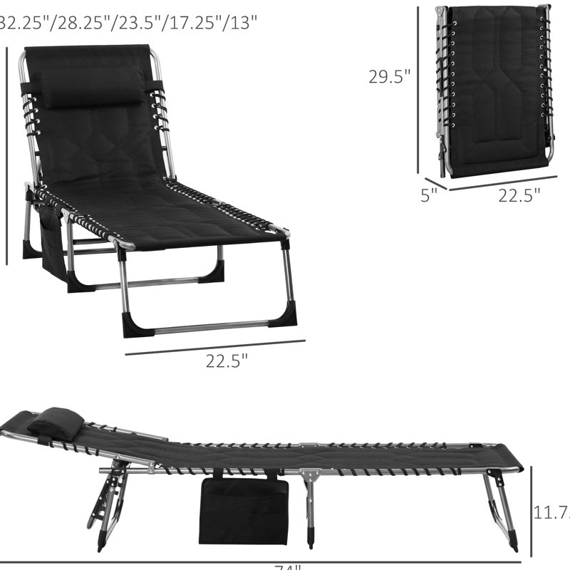 Fauteuil inclinable à 6 niveaux près de la piscine - Siège rembourré, pliable, pour plage, cour, fauteuil inclinable de patio à 6 positions, rembourré, patio pliable, piscine, camping extérieur