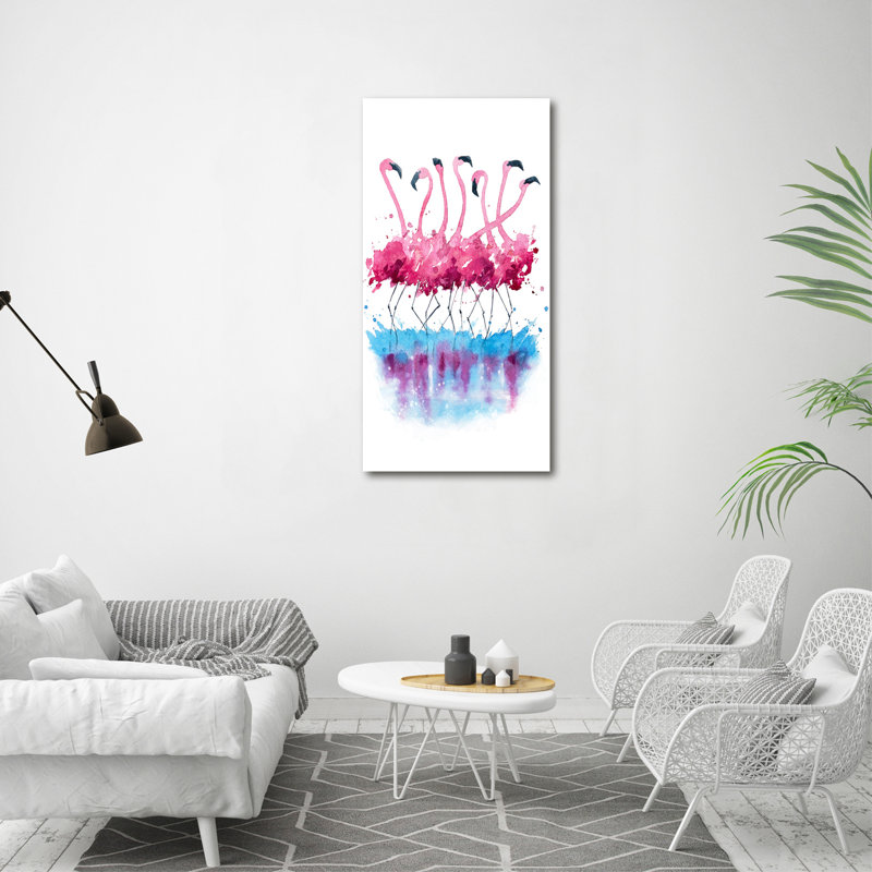 Flamingos - Wrapped Canvas Print
