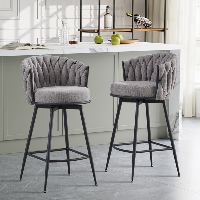 Upholstered And Swivel Bar Stool & Counter Stool, Gray