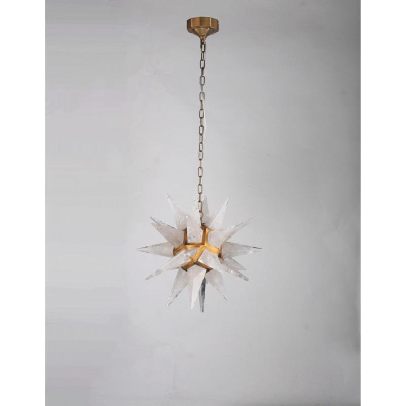 Lustre géométrique clair, Blanc opaque, 30" Wide x 30" Height, Plaqué or