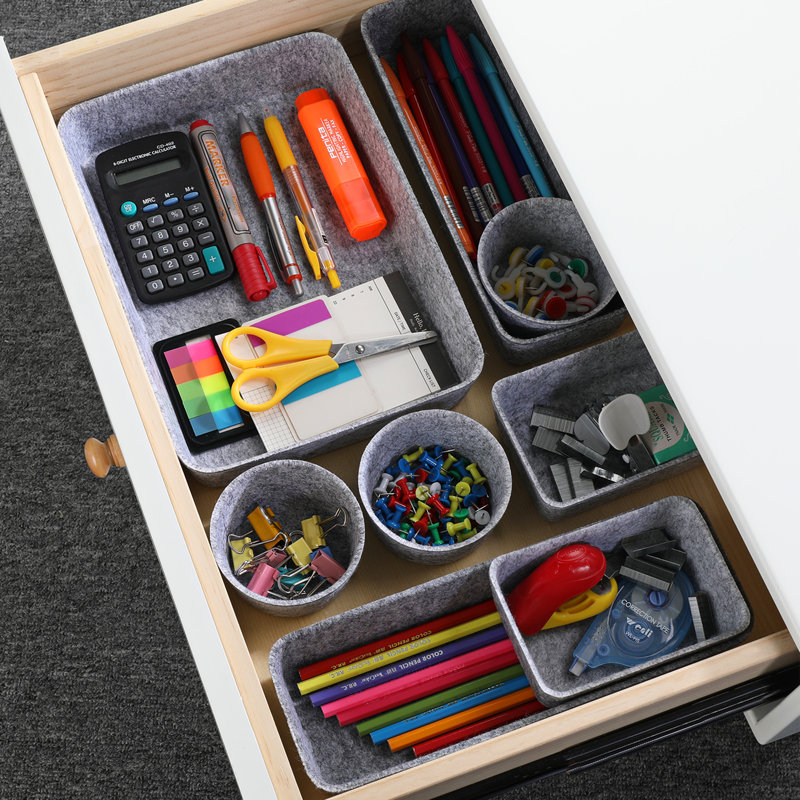 2.4'' H x 7.9'' W x 10.8'' D Organizer Set, Gray