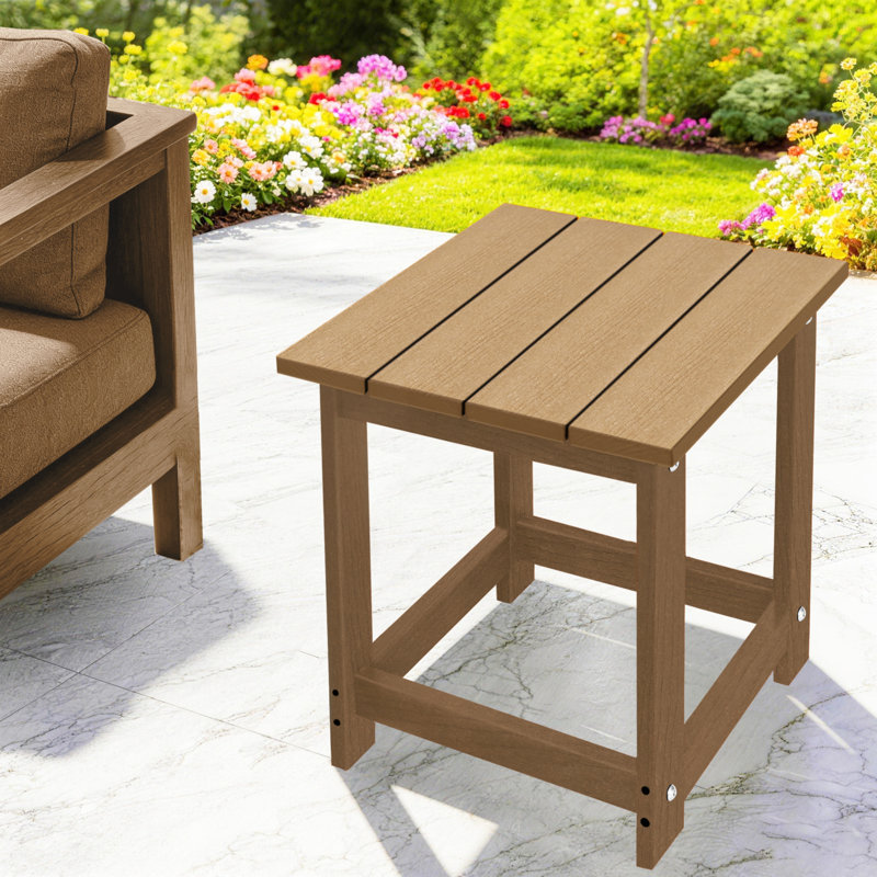 Table d'appoint extérieure Denarrius Adirondack, table de patio en PEHD facile d'entretien et résistante aux intempéries