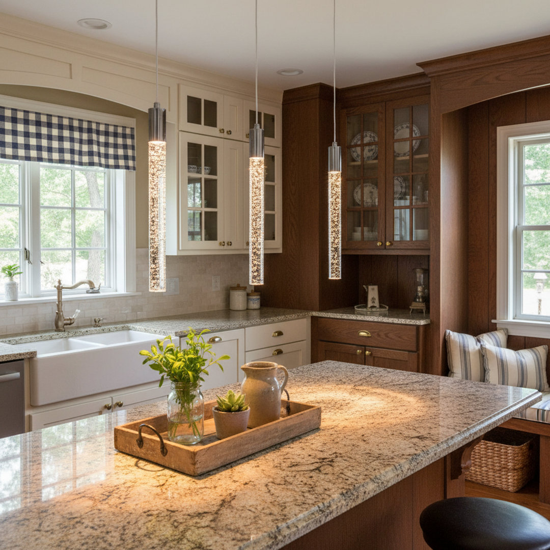 Solem 1-Light Modern Pendant Kitchen Island Crystal LED Light Cylinder Style (Set of 3) Wrought Studio™ 