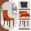 Ensemble de table de salle à manger 3 pièces avec fauteuils à oreilles en velours - Base piédestal, sièges 2, petit espace-1374266085-1374266092