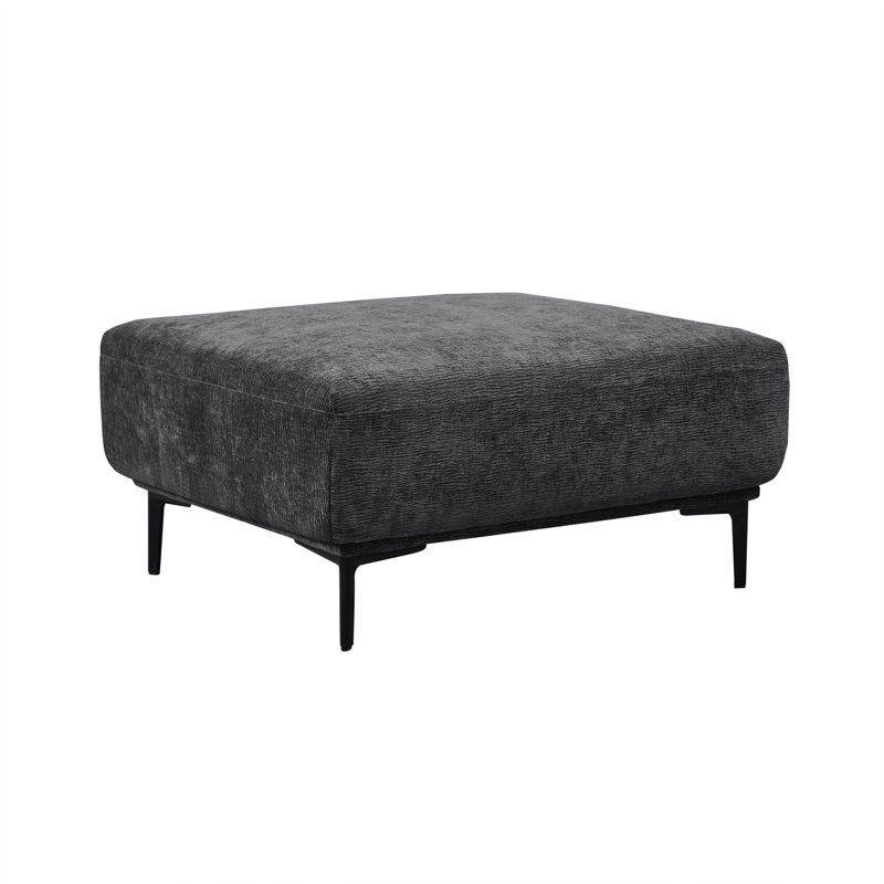 36" Wide Upholstered Ottoman For Living Room, Gray