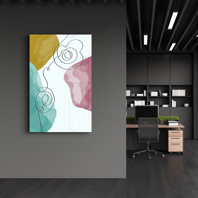 Peinture murale élégante en verre trempé Lekeya, 13,8 x 21,7 pouces | 100% verre trempé, épaisseur: 0,16 pouce | Imprimé UV pour des couleurs éclatantes | Parfait pour la décoration intérieure, le salon et les espaces de bureau