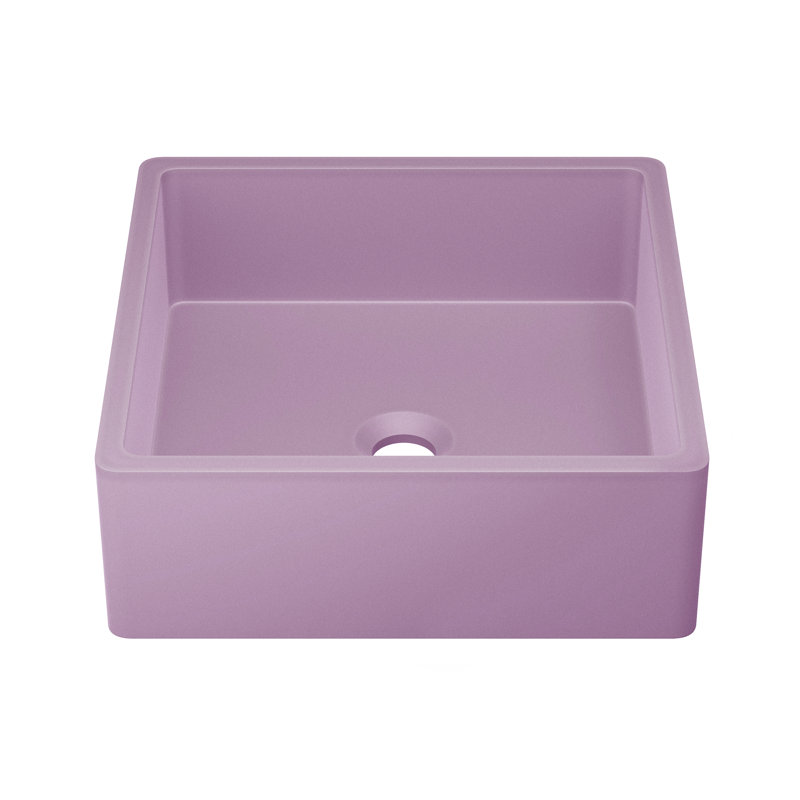 Lisse 15.5" Concrete Square Vessel Sink, Matte Lavendar