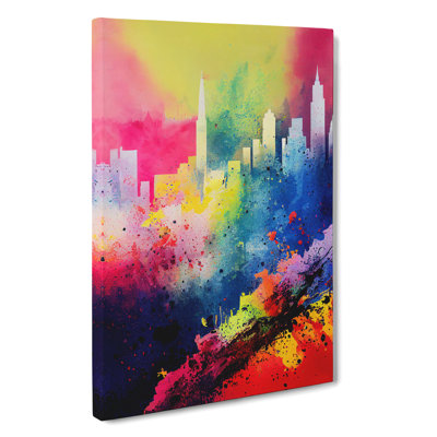 Splashed City Skyline No.2 Abstract - Wall Art