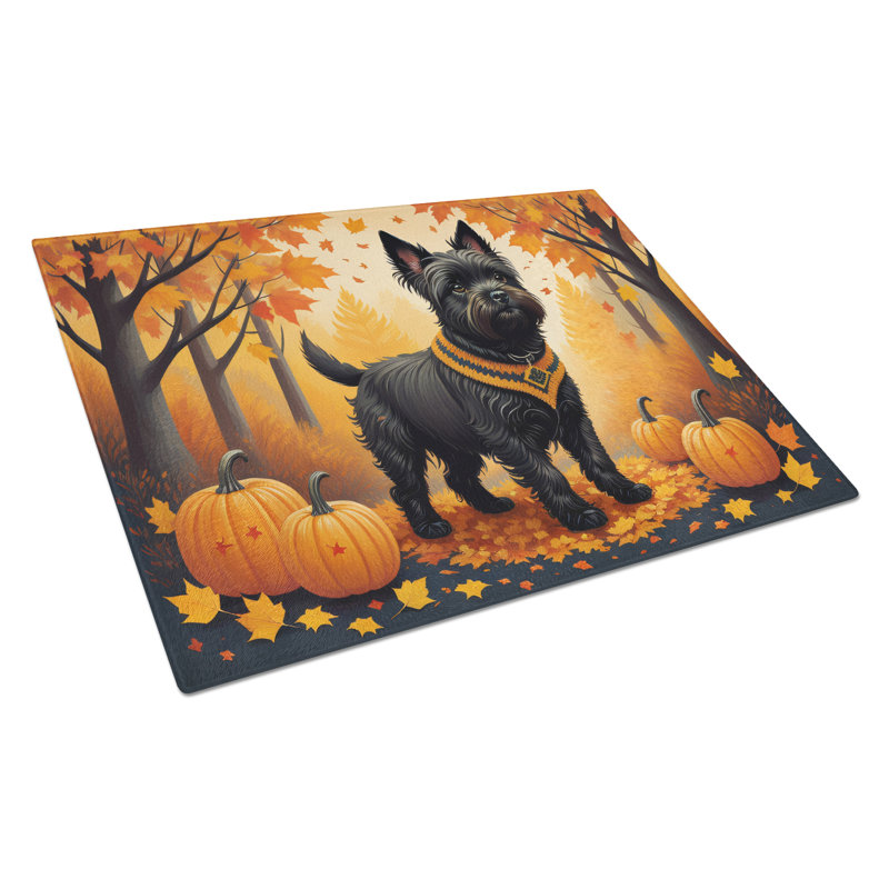 Grande planche à découper en verre noir Cairn Terrier