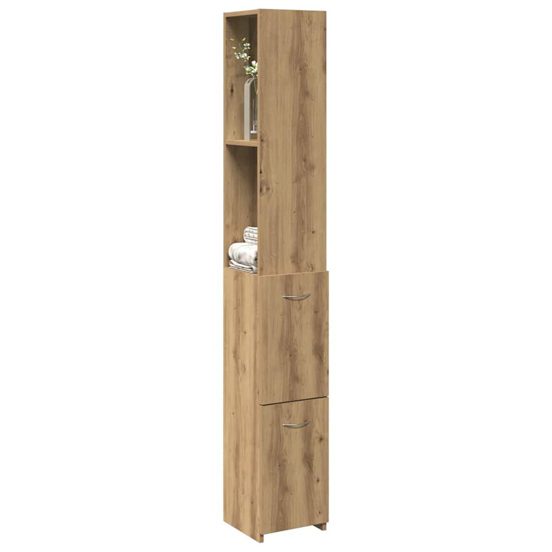 Gislinde Bathroom Cabinet 25 x 26, 5 x 170 cm Engineered Wood, Artisan Oak