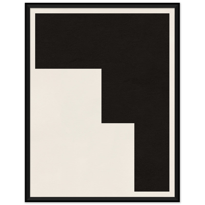 Graphic Shapes In Black And Cream 1 Print