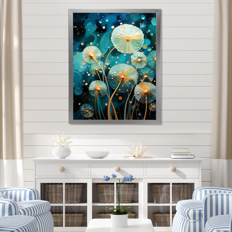 Seacreature Reflections sur toile, Cadre simple argenté, H 40 po x l 30 po x P 1,5 po