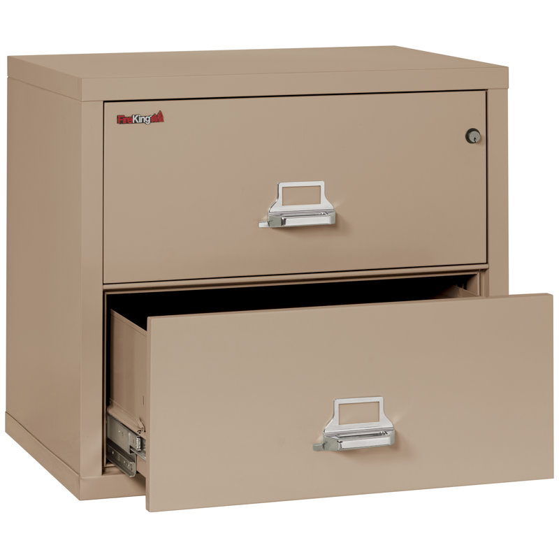 Fireproof 2 - Drawer File Cabinet, Key Lock, Taupe