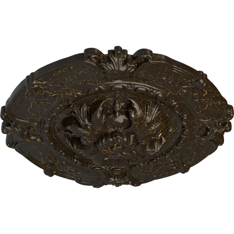 Médaillon de plafond Endurathane Southampton, DO 16 1/2 po x P 2 3/8 po, Craquelure pierre de foyer