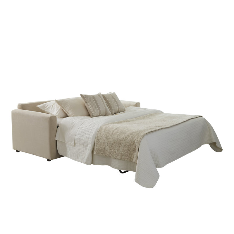 Canapé-lit à accoudoirs carrés avec coussins réversibles, H 35 po x l 69 po x P 35 po