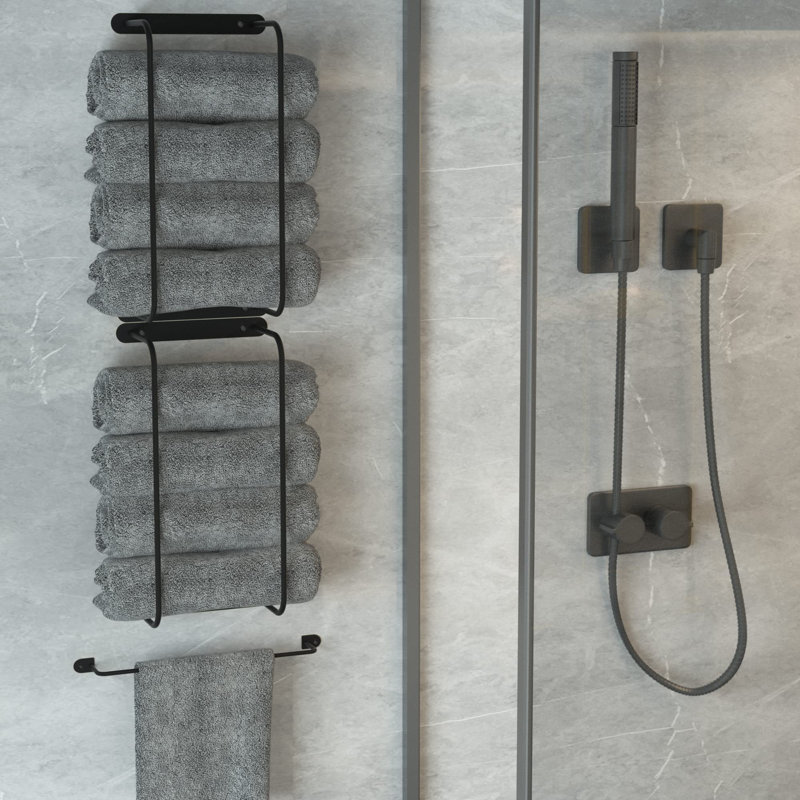 2 Towel Rack, Black