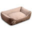 Lit pour chien avec traversin deux tons LuxePaws brun / beige-247622683