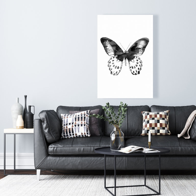 Papillon noir - Toile pour chambre noire et blanche