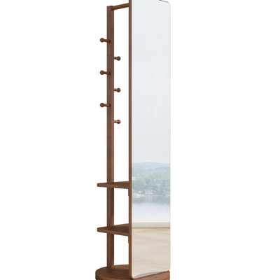 Élégant miroir double en noyer massif de 65,7 po x 17,7 po avec verre en caoutchouc et caoutchouc pour la chambre à coucher, le salon, la gestion de l'espace et le miroir avec finition 65,7 x 17,7 po