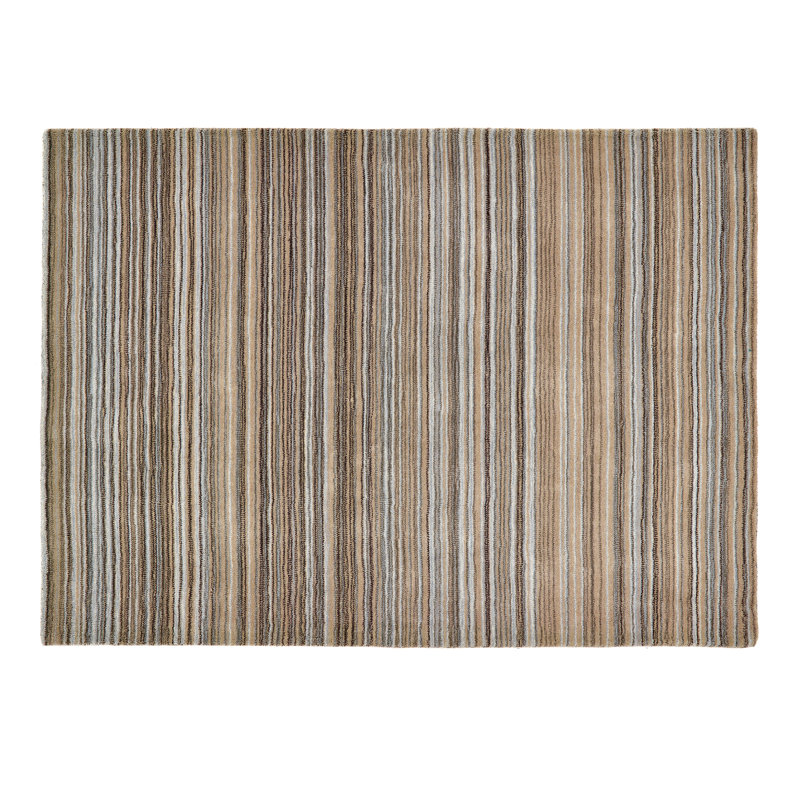 Striped Wool Hand Woven Area Rug, Rectangle 160 x 230cm