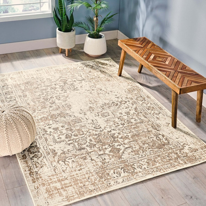 Sand Rectangle Polypropylene Rug, Rectangle 7'10" x 10'