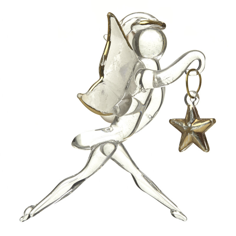 8cm Glass Astrology & Stars Hanging Figurine Ornament