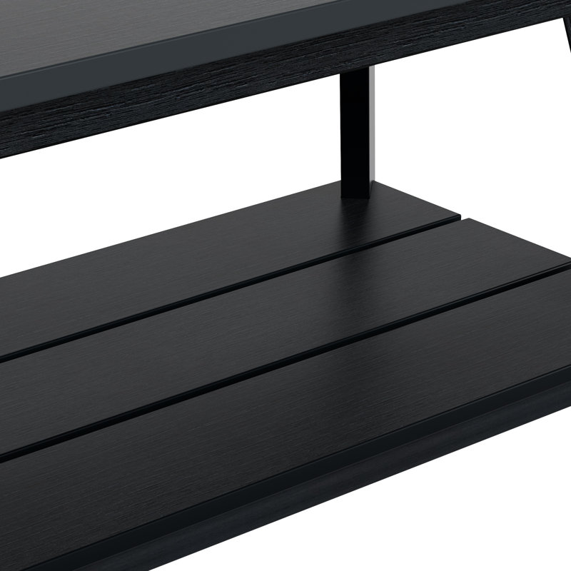 Table basse d'extérieur en polyester Arrlo, Noir