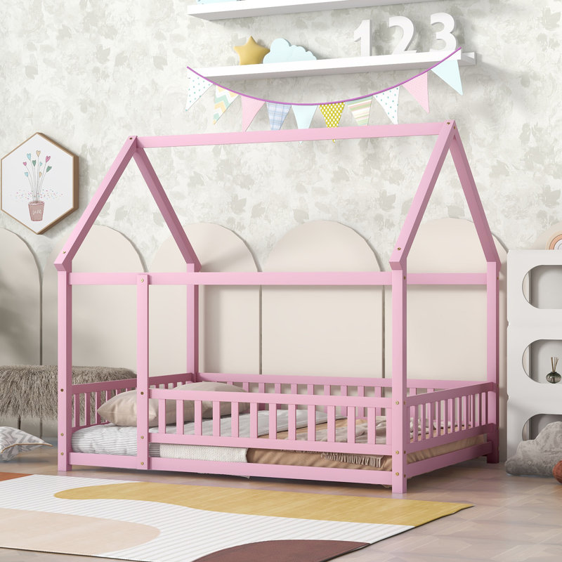 McElhattan Canopy Bed Kids Bed , Full, Pink