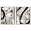 «Unwritten Script Duo», reproduction d'art encadrée, ensemble d'art mural boho doré par Art Remedy, cadre blanc, 36 x 45-2094507280-2094507286