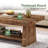Rectangular Solid Wood Coffee Table, 47-inch Real Wood Center Table With Storage-1938874146