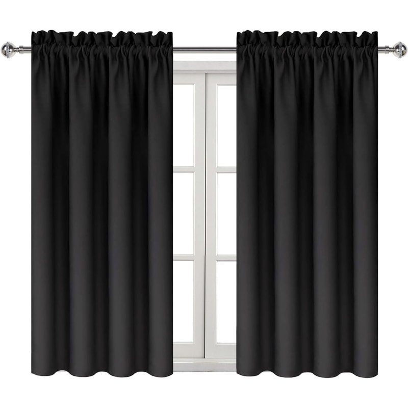 2 Panels Blackout Curtains – Thermal Insulated, Energy Saving & Noise Reducing Bedroom and Living Room Curtains, Set of 2 Rod Pocket Curtain Panels