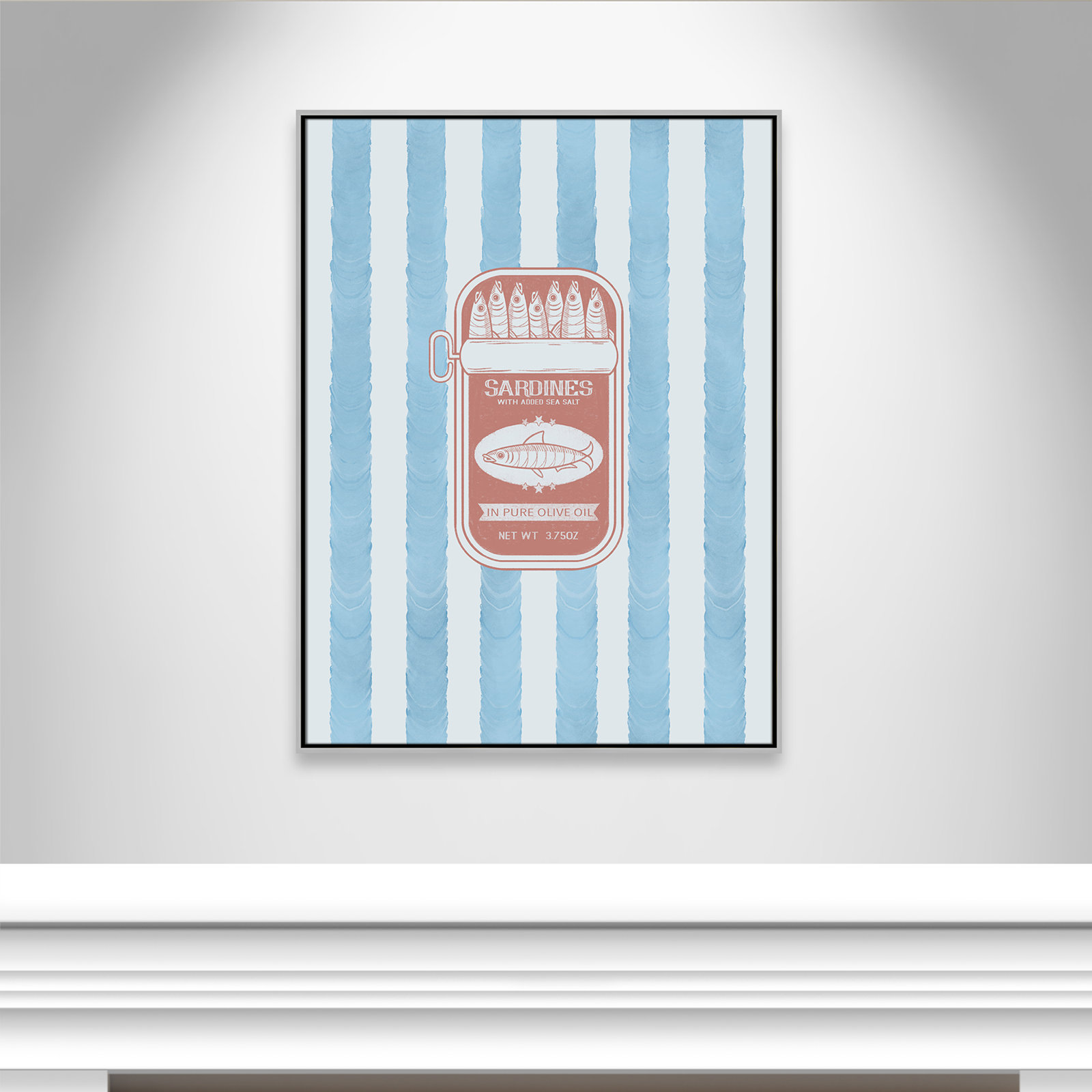 Salty Sardines Print by Marcus Prime, 31.5'' W x 41.5'' H, Silver Floater