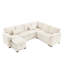 Canapé modulaire en L 97 po, 7 sièges, rangement, beige