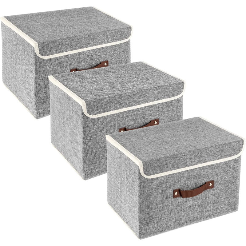 Brayden Studio Fabric Bin, Grey