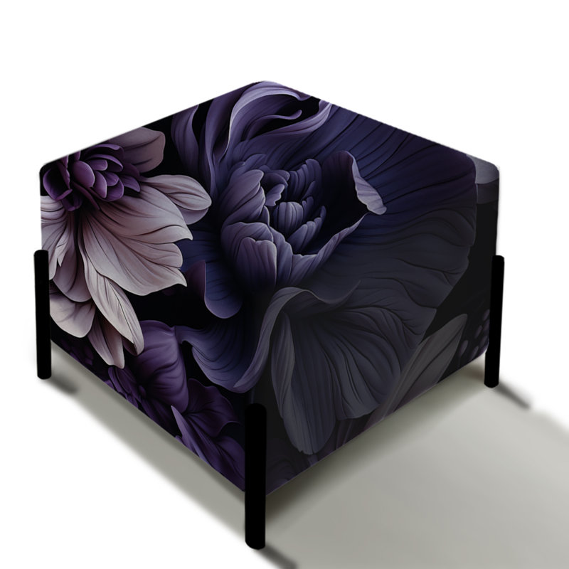 Shadowed Elegance Moody Patterns - Repose-pieds carré floral