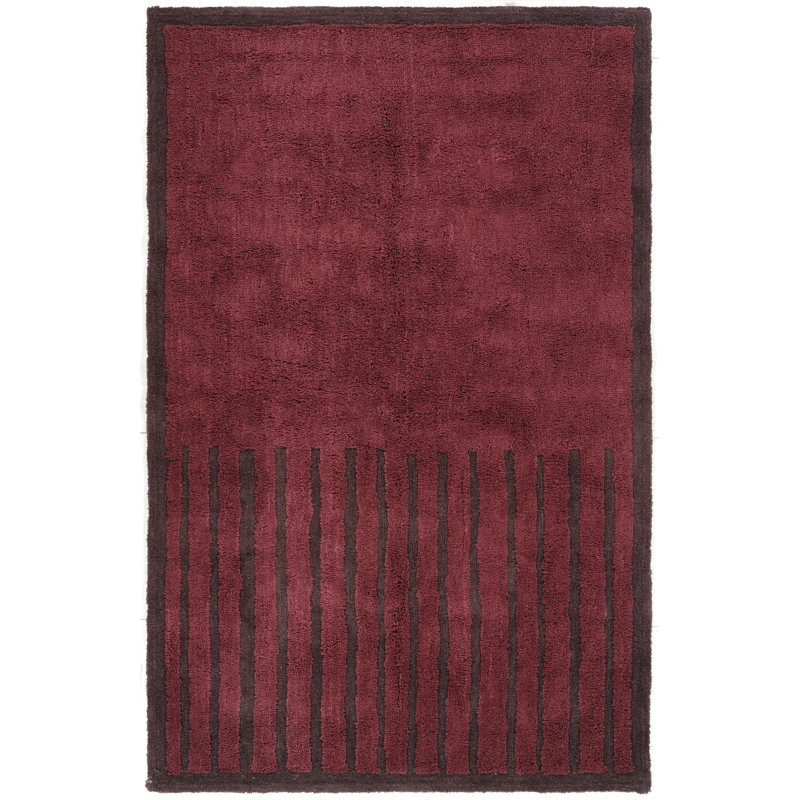 Lindholm Handtufted Washable Wool Blend Solid Purple Area Rug, Rectangle 8'6" x 11'6"